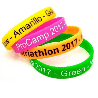 Silicone bracelet custom concave character filling color printed text pattern wristband for men and women engraved bracelet